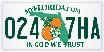 FL license plate 0247HA