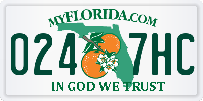 FL license plate 0247HC