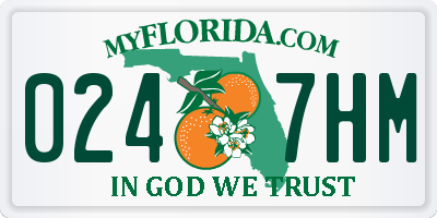 FL license plate 0247HM