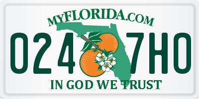 FL license plate 0247HO