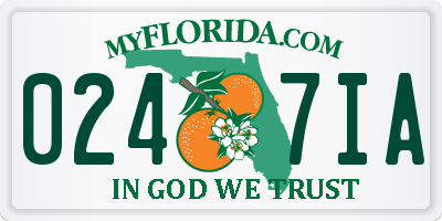 FL license plate 0247IA