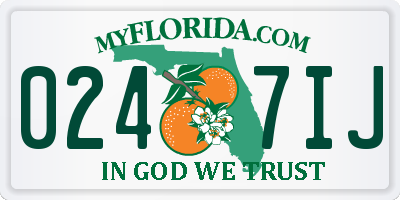 FL license plate 0247IJ