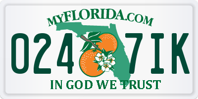 FL license plate 0247IK