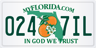 FL license plate 0247IL