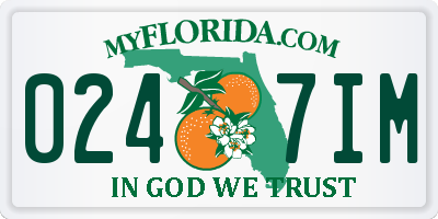 FL license plate 0247IM