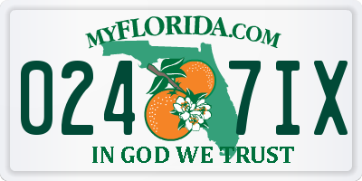FL license plate 0247IX