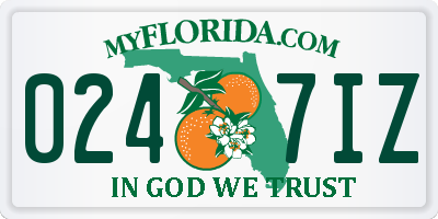 FL license plate 0247IZ