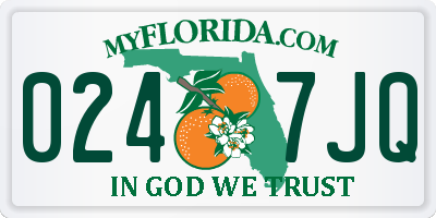 FL license plate 0247JQ