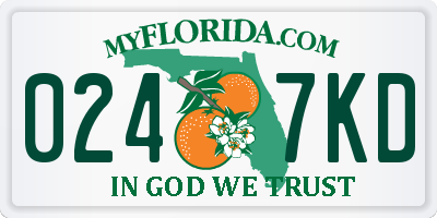 FL license plate 0247KD