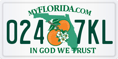 FL license plate 0247KL