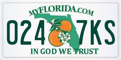 FL license plate 0247KS