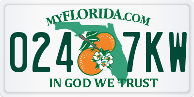 FL license plate 0247KW