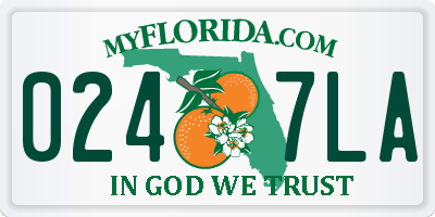 FL license plate 0247LA