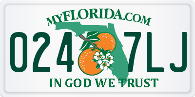 FL license plate 0247LJ