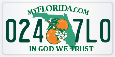 FL license plate 0247LO