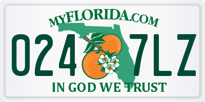 FL license plate 0247LZ