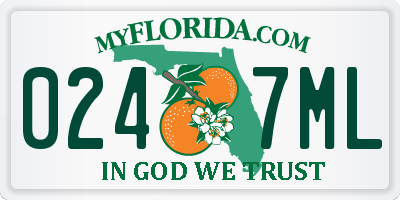 FL license plate 0247ML