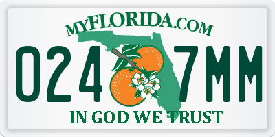 FL license plate 0247MM