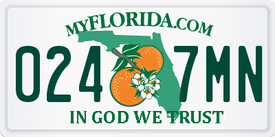 FL license plate 0247MN