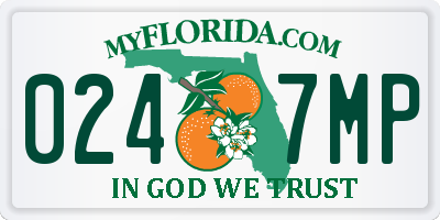FL license plate 0247MP