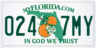 FL license plate 0247MY