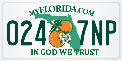 FL license plate 0247NP