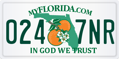 FL license plate 0247NR