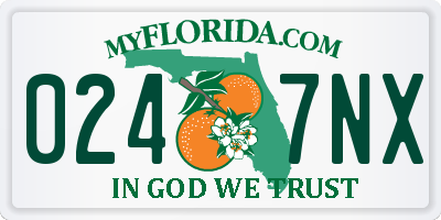 FL license plate 0247NX