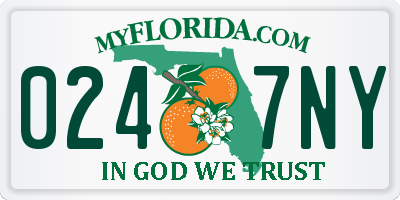 FL license plate 0247NY