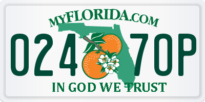 FL license plate 0247OP