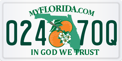FL license plate 0247OQ