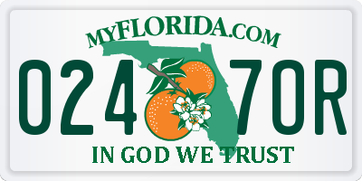 FL license plate 0247OR
