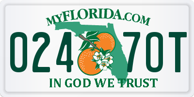 FL license plate 0247OT