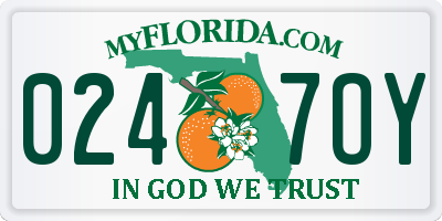 FL license plate 0247OY