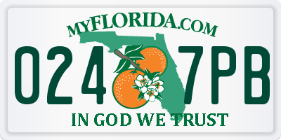 FL license plate 0247PB