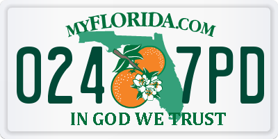 FL license plate 0247PD