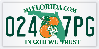 FL license plate 0247PG