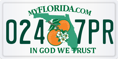 FL license plate 0247PR