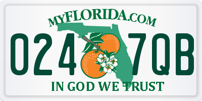 FL license plate 0247QB