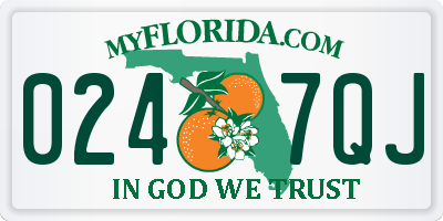 FL license plate 0247QJ