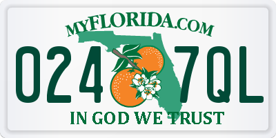 FL license plate 0247QL