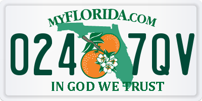 FL license plate 0247QV