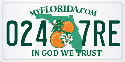 FL license plate 0247RE