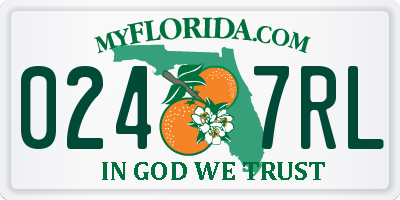 FL license plate 0247RL