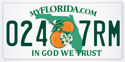 FL license plate 0247RM