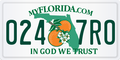 FL license plate 0247RO