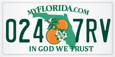 FL license plate 0247RV