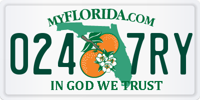 FL license plate 0247RY