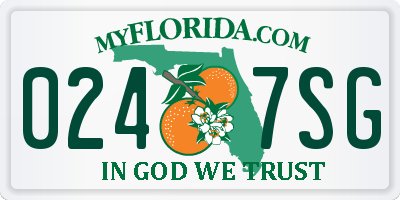 FL license plate 0247SG