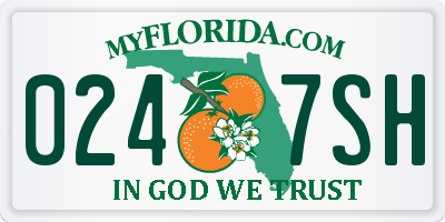 FL license plate 0247SH